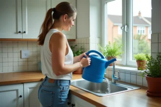 Réutilisation de l'eau pour l'arrosage des plantes dans les ménages