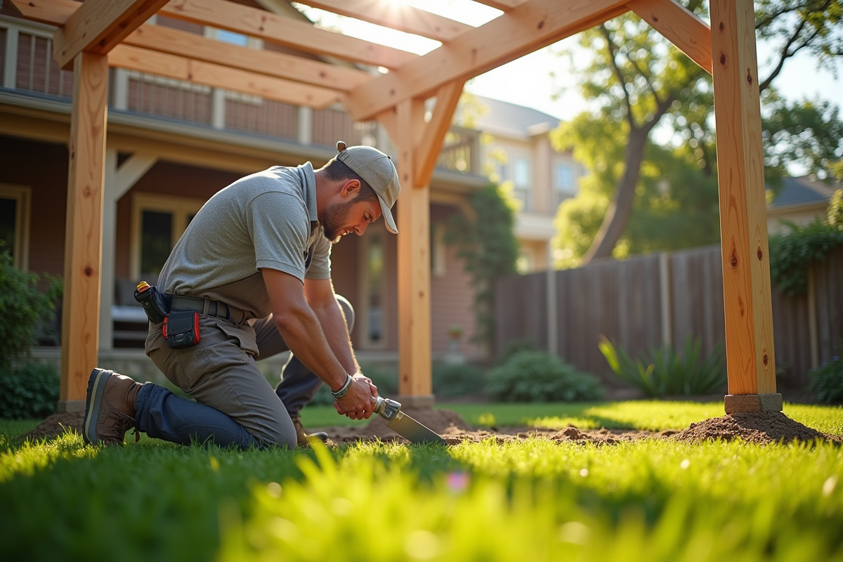 Installation de pergola: techniques pour une fixation solide dans la terre