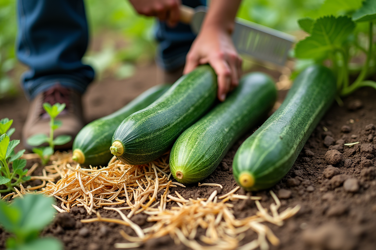 paillage courgettes