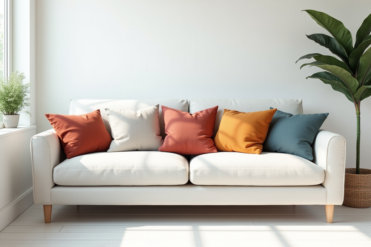 Choix de couleurs de coussins idéales pour un canapé blanc